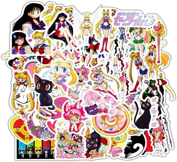 70pcspack süßer Anime Cartoon Schöne Vinylaufkleber wasserdichte Aufkleber für Wasserflaschen Laptop Planer Wallskateboard O7622963