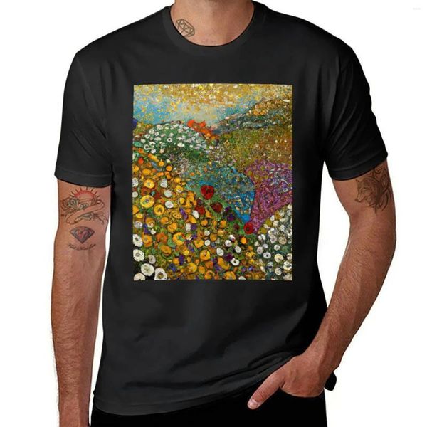 Мужской половой сад полоса - футболка Gustav Klimt Негабаритная черная милая одежда Летние вершины Мужские и высокие футболки