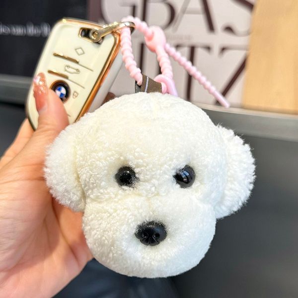 Niedliche echte echte schearling pelzhund puppy keychain pompom kugel bag charme bag Auto Telefon Geldbeutel Anhänger Kinder Puppenspielzeug