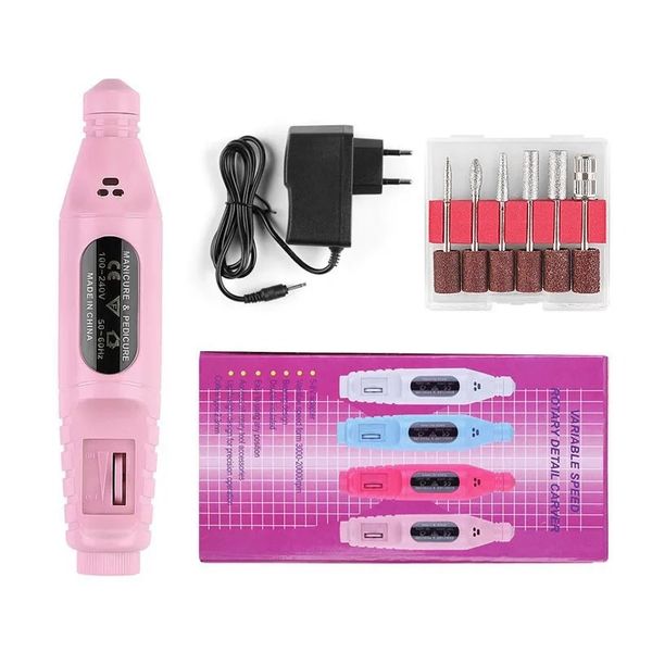 2024 Máquina de perfuração de unhas profissionais Máquina elétrica Manicure Cutter Arquivos de unhas Lixar bits de broca de removedor de gel Ferramentas de unhas - para