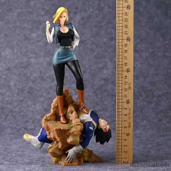 Action Toy Figuren Anime Z Abbildung Android 18 gegen Vegeta Abbildung Android 18 GK 25 cm Statue Action Abbildung Modell PVC Doll Spielzeuggeschenke