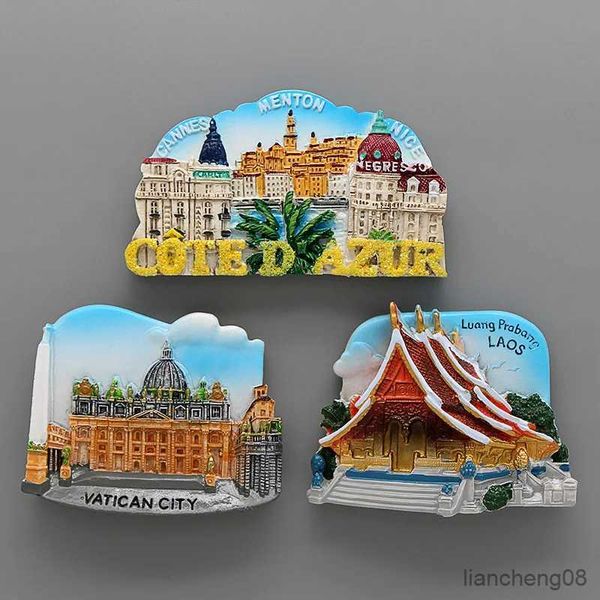 Frigoriti frigoriti Singapore Merlion Vienna World Tourism Souvenir Frigorifero 3D Laos Italia Roma Souvenir Mobili Regali di decorazione domestica