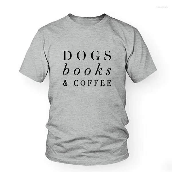 Damen T-Shirts Kleidung Harajuku Hunde Bücher Kaffee Tumblr Frauen T-Shirt Lustiger Brief Printed Summer Streetwear Tops Tee T-Shirt