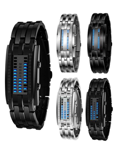 Luxury Watch Lovers Men Women Women inossidabile in acciaio blu binario Luminoso Lumino Electronic Sport orologi Fashion Women Watchs 20117909503