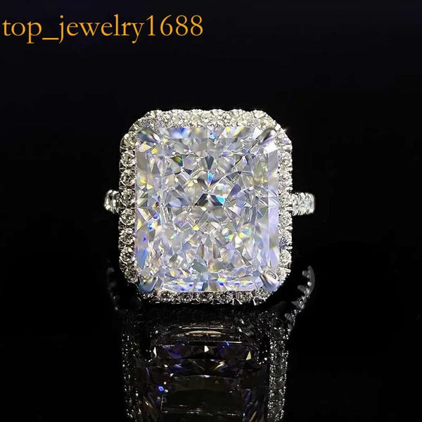 Anello di diamanti Moissanite da 8 ct a mano 100% 100% Sterling Sier Party Wedding Cand Rings for Women Men Engagement Gioielli