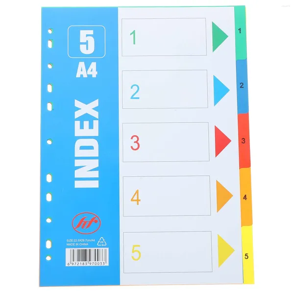 ÍNDICE separador de páginas Livros para divisores de fichário com guias Slip Paper em marcadores de folhas soltas A4 FILE PP PASTEL