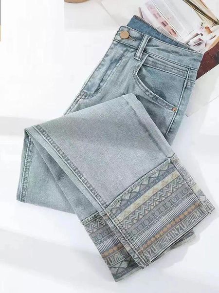 Kadınlar Kot yaz kadın Demin Pant Kadın Yüksek Bel Denim Pantolon Geniş Bacak Giyim Koreli Vintage Moda