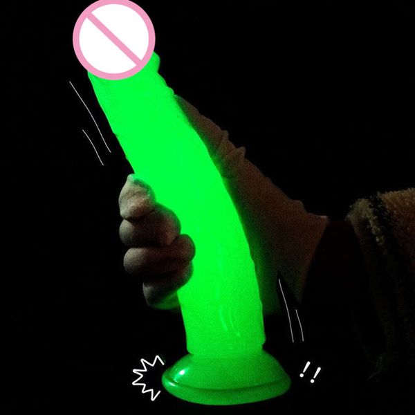 Luminöse Simulation Dildo realistischer Penis für Frauen mit Saugnapfbecher xl dickes Paar Erotische sexy Anal Erwachsene Spielzeug für Männer Spielzeug