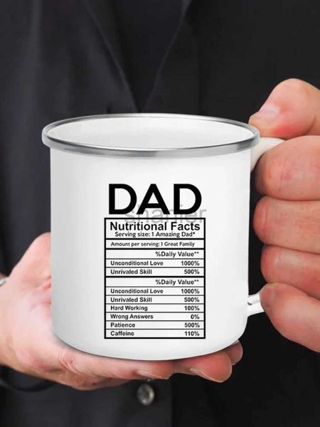 Canecas Papai Fatos nutricionais Fatos de caneca de caneca Copa de esmalte para papai Paddy Stepdad Pais do dia Presente Melhor Dad