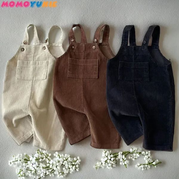 geborene Kleidung Jungen Corduroy Overall Herbst Winter Jumpsuits Baby Kids Clodh Girls Strampler Casual Bib Hosen Overalls 240417