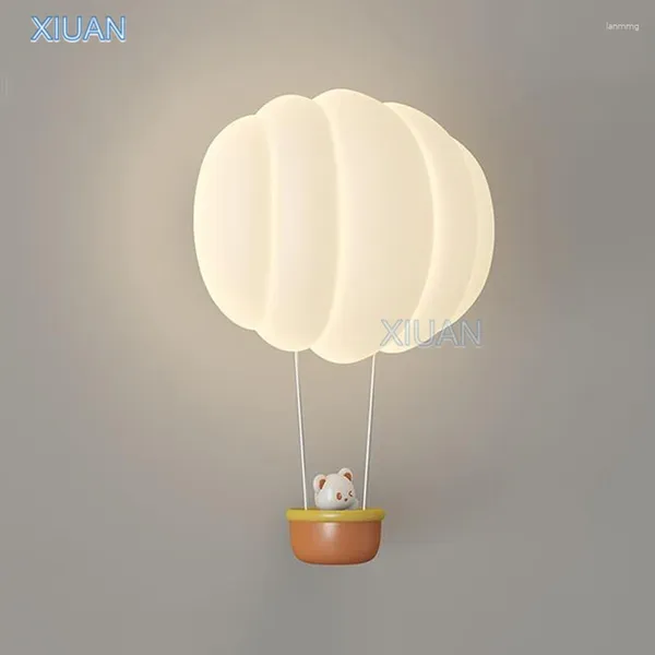 Lâmpada de parede Balão de ar romântico Balão infantil Luz de abóbora PE Branca de abóbora lâmpadas noturnas decorativas de cabeceira interna