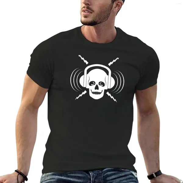 Crânio de pólo masculino vestindo fones de ouvido camisetas shirt sports thirts edition camiseta camisa personalizada design suas próprias roupas masculinas