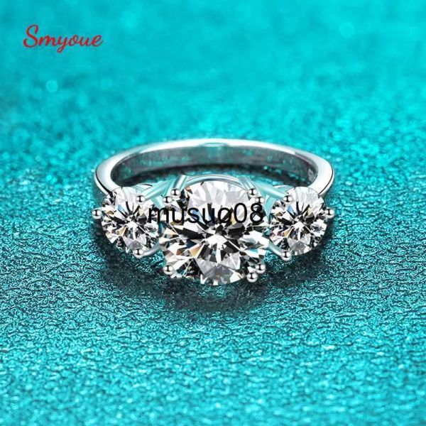 Anelli di fascia anelli Smyoue 4ct anello di diamanti moissanite per donne 18k Gold Gold Bridel Jewelry S925 Sterling Silver Wholesale all'ingrosso