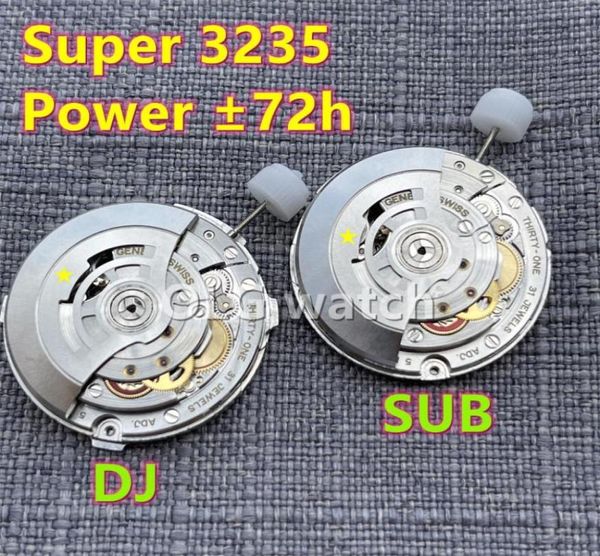 Kits de ferramentas de reparo 2021 Modelos mais recentes Super 3235 Movimento mecânico automático Roda de balanço azul 41mm Subdj vs Factory 2803384