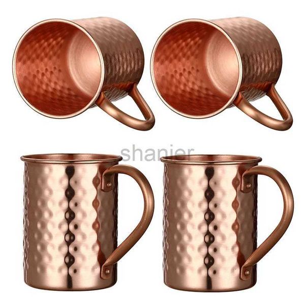 Tazze 4pcs al 100% pura tazza di mosca mosca in rame /rame per un mulo di mosca o qualsiasi bevanda a base di vodka 240417