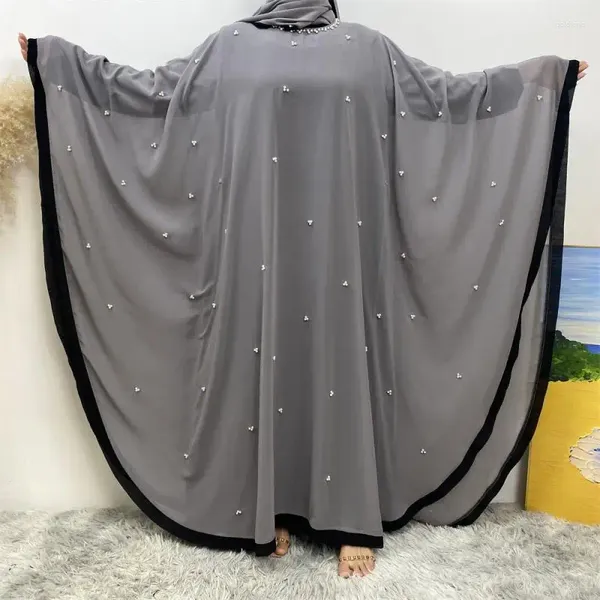 Roupas étnicas Árabe mulheres gaze manto Burqas Burqas Muslim Abaya Brindável Kaftan Dubai Party Casual Long Dress