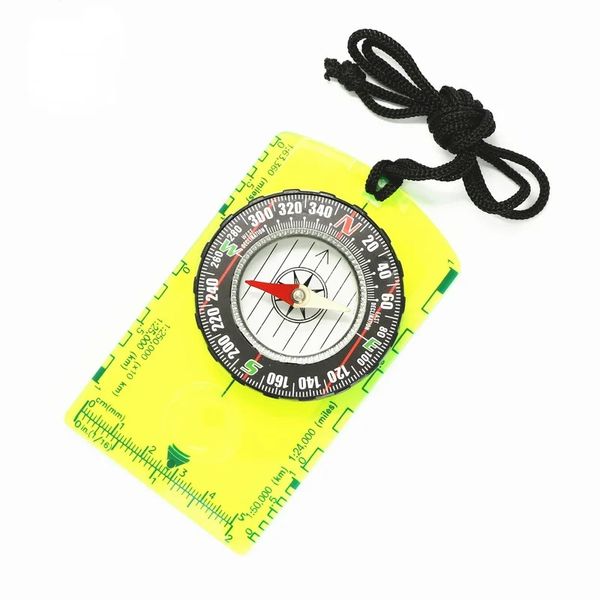 NEU 2022 Outdoor tragbarer Wanderlineer Lineal Map Magnifier Flüssigkeitskompass