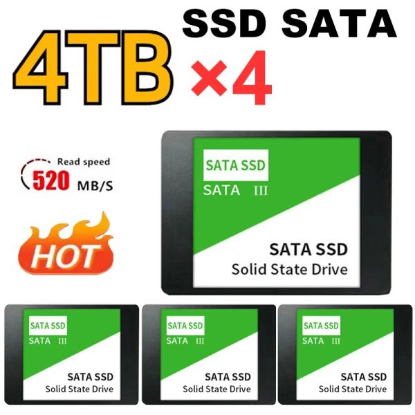 Gehäuse 4pcs 4TB SSD SATA Festkörper Festplattenscheibe 560 MB/s Hochgeschwindigkeitsfestplatte SATA3 2,5 Zoll 2 TB Innen feste Laufwerke für Laptop