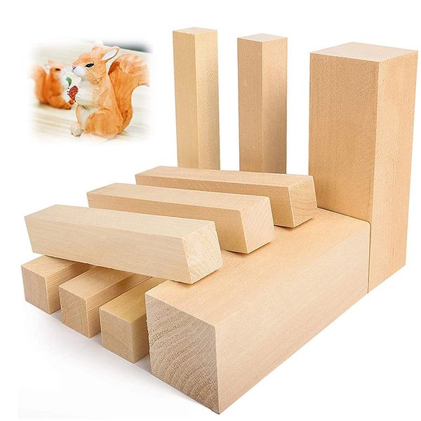 Ferramentas de artesanato inteiras Blocks de escultura de basswood