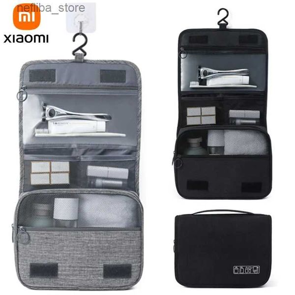 Bolsas de cosméticos Xiaomi Mijia Bags de maquiagem de viagens femininas Bolsa de berola de bolsa de cosméticos femininos Organizador pendurado em seco e molhado Saco de armazenamento L410