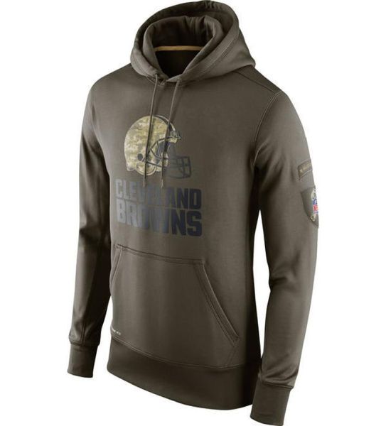 Sweatshirt Browns Olive Salute to Service KO Performance American Football Hoodie2895994