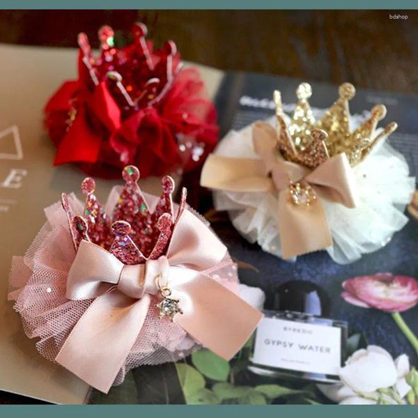 Acessórios para o cabelo para meninas para crianças Princesa Hairpin Mesh bebê não machuca garotinha coroa tiara e coroas venda