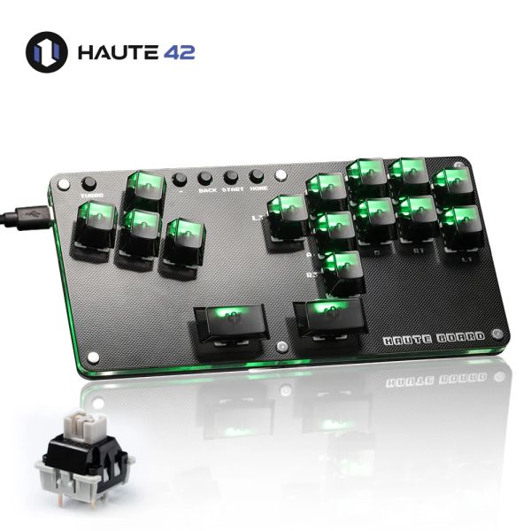 Joysticks Haute42 Fightstick Hitbox Leverless Controller Mini Stickless Arcade Stick für PC /PS3 /PS4 /Switch Arcade Hitbox Controller