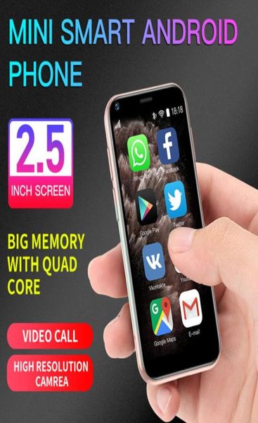 Soyes originais XS11 Mini telefones celulares Android CARTO DE VIDRO 3D DUAL SIM CART