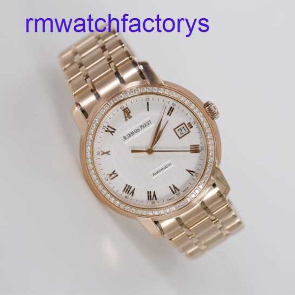 Минималистские запястья AP Watch Classic Series 15155OR Мужские часы 18K Rose Gold с бриллиантовым автоматическим механизмом Swiss Watch World World Luxury Watch Diameter 36 мм
