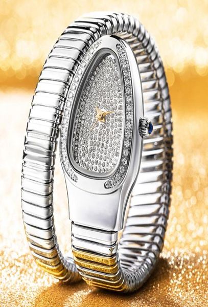 Orologi da polso serpente full diamond women watch di moda orologio unico cinturino giapponese quart ladies orologi da polso di marca relogio femini4145952