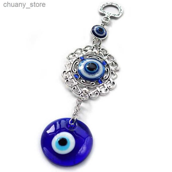 Schlüsselanhänger Lanyards Türkisch blaue Augen Anhänger Wand Hanging Segen Schutz Amulett Lucky Evil Eye House Dekor Griechisch Charme Auto Hanging Accessoires Y240417