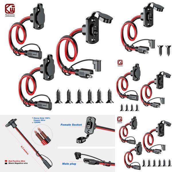 NEU KEWIG NEU NEUER Kurzanschluss -Kabelbaum 12AWG wasserdichtes SAE -Verlängerungskabel Seitwandanschluss -Adapter männlicher Stecker an weibliches Sockelkabel