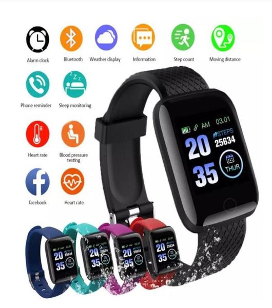 116 Plus Smart Watch 116PLUS Multifuncional pulseira de pulseira inteligente IP67 Fit Bit Smart Digital Watches 6555445