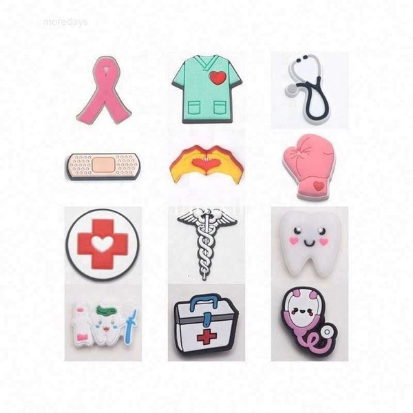 PVC Accessoires Healthcare Arzt Krankenschwester Schuhschuhanschläge für Kinder Clog Schuhe Taschen Schuhe Accessoires