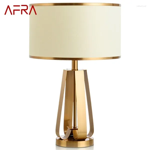 Lâmpadas de mesa Afra Afra Modern Bedside Luxury Design Golden Desk Lights Home E27 Decorativo para o quarto da sala de estar quarto quarto