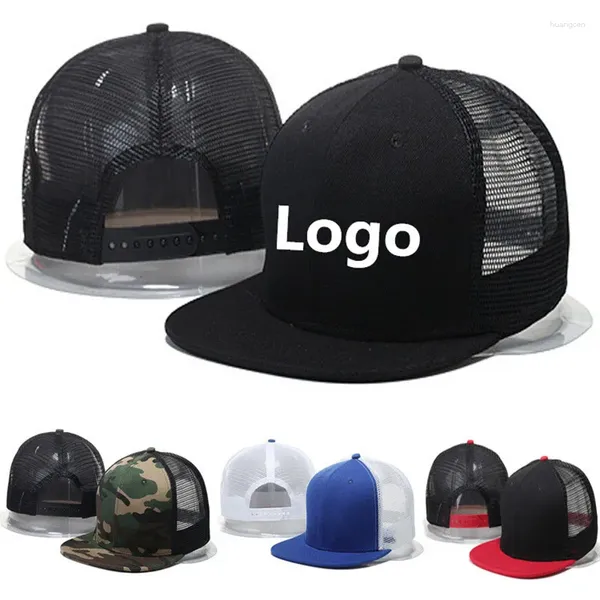 Caps de bola Bill Bill Bill Trucker Hat Mesh Sports Hat Hollow Out Design Men adulto lazer mulheres Hip Hop Dance com logotipo personalizado