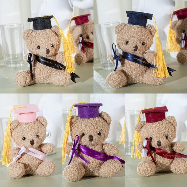 Graduation Dr. Bear Hat Dr. Little Bear Plush Toy Bachelor Bachelor Bachelor Bambole Logo Dono commemorativo