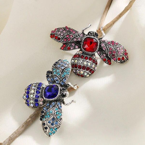 Broschen Böhmen Tendenz Mode Imitation Perlen rot blau Farbe Glas Biene Insekten Brosche für Frauen Statement Schmuck Großhandel Großhandel