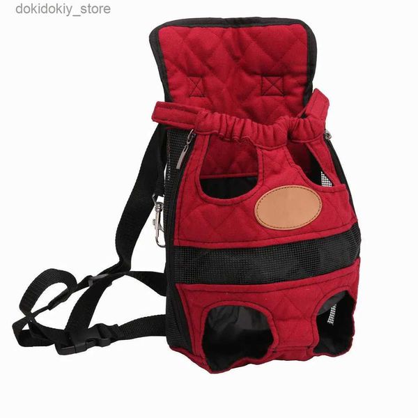 Hundeträger Mode kleine Hundeträger Rucksack Schlinge Travel Hunde Rucksack atmungsaktive Haustaschen Schulter Welpenträger Frontstasche für Hunde L49