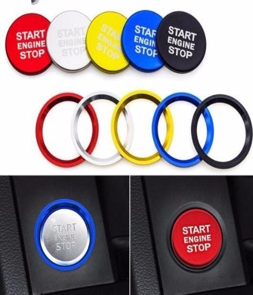 2019 Auto Engine Start Taste Switch Key Ring Car Styling für Audi A4 A5 A7 Q3 Q5 Q7 Dekoration Cover Innenzubehör2271462