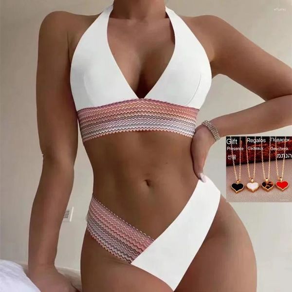 Frauen Badebekleidung 2024 Sexy Bikini Frauen Badeanzug weiblicher weißer Tanga Biquini High Taille Bikinis Sets Brasilianische Schwimmen zum Badeanzug