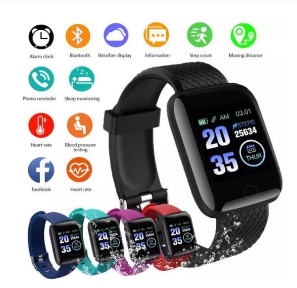 116 Plus Smart Watch 116PLUS Multifuncional pulseira de pulseira inteligente IP67 Fit Bit Smart Digital Watches 4852233