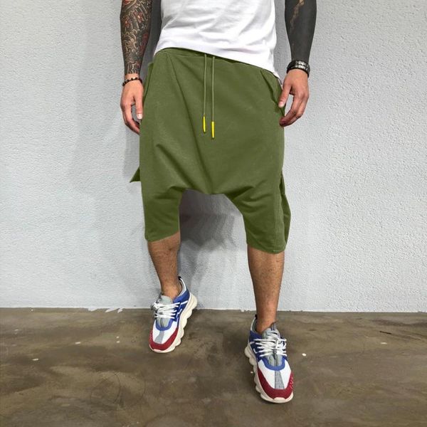 Calça masculina homens homens casuais hip hop solto cor de cor sólida esportes harém harém de homem cortado y2k roupas de ginástica calça as calças de calça pantalones