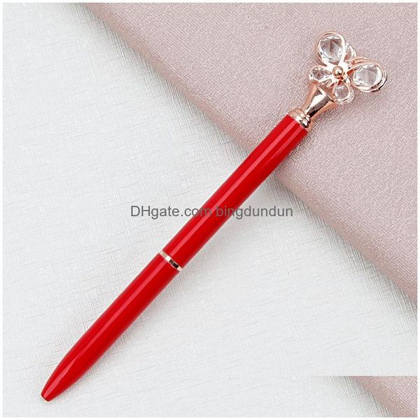 Kugelschreiber Stifte Großhandel Diamond Butterfly Stift Typ 1.0 Modebüro Schreibweichung kreative Werbung 12 Farben Drop Delivery School DHWLF