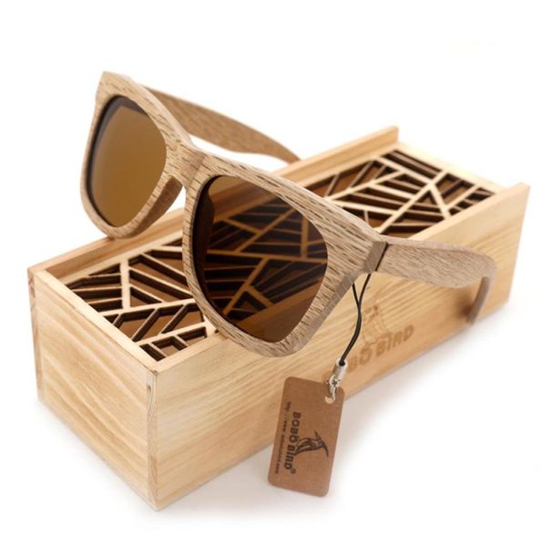 Bobo Bird Ag007 Holz Sonnenbrille handgefertigt Nature Holzpolarisierte Sonnenbrille Neue Brillen mit kreativer hölzerne Geschenkbox2384875