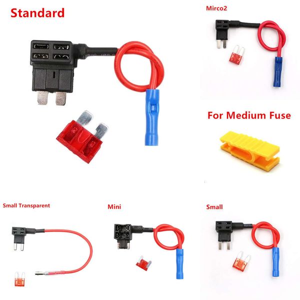 Novo Mini Mini Pequeno Torno médio de médio porte do carro Adaptador de torneira de circuito 10a Micro mini-lâmina atm padrão com fusível com lâmina com