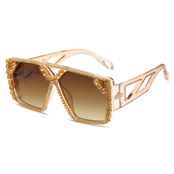 Sunglasses Fashion Vintage Sex Ladies Big Frame Square Diamond Women Crystal Sun Glasses For Female Rhinestone Eyewear_voghion.com