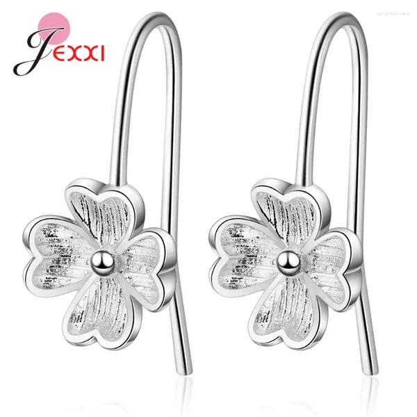 Orecchini a pennello calare autentico 925 sterling in argento adorabile fiore adorabile in stile coreano bellissimo gioielleria femminile