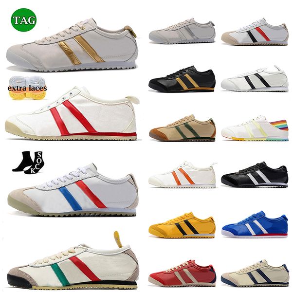 Top stilista di stilista Og Scarpe da corsa Tiger Mexico 66 Atletico Mens Womens Giallo Nero Navy Gum Sail Green Beige Red Silver Onitsukass Sneakers Sneaker 36-45