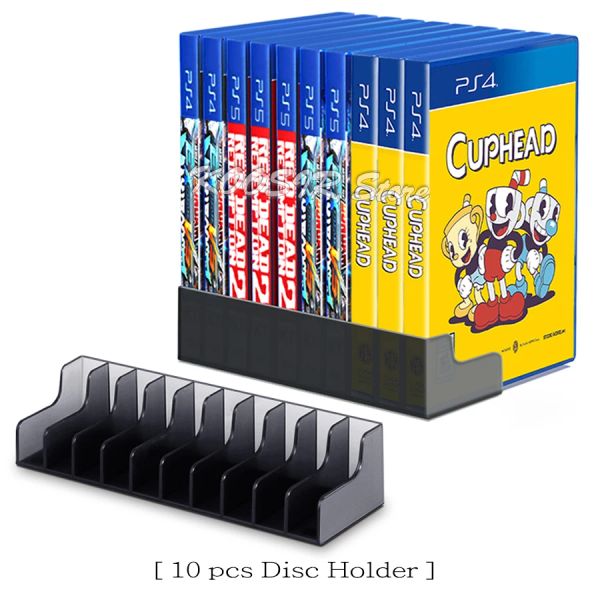 Racks PS5 PS4 Game Card Disc Box Stand Universal Stand 10 pezzi Dischi CD Dischi Case Holder Storage Fancet per PlayStation 5 Play Station 4